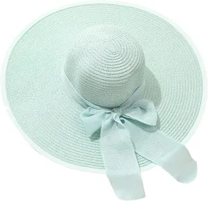 Straw Hat Women Beach Sun Hats Leisure Summer Travel Beach Cap Vacation UPF50 Foldable Wide Brim Hat Floppy Straw