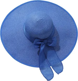 Straw Hat Women Beach Sun Hats Leisure Summer Travel Beach Cap Vacation UPF50 Foldable Wide Brim Hat Floppy Straw