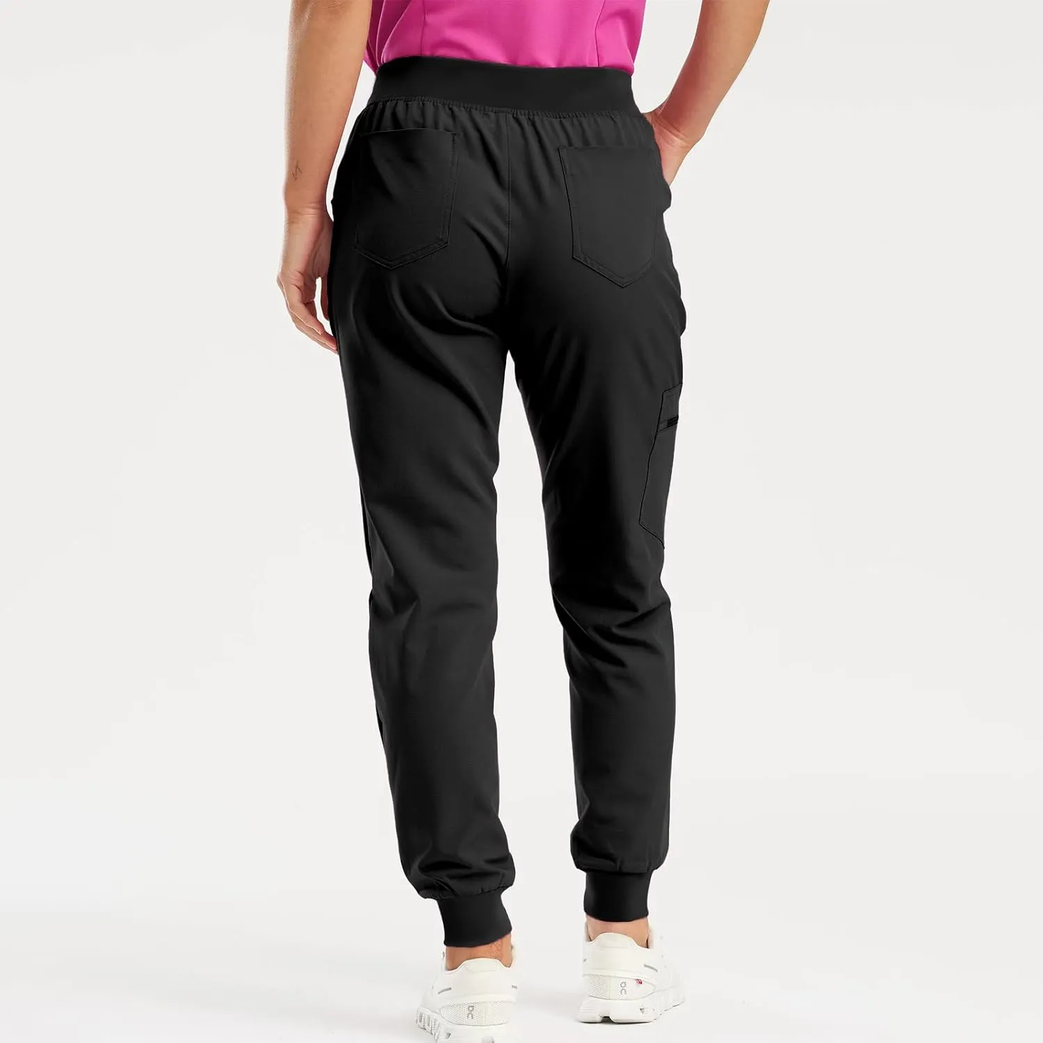 Stretch Jogger Scrubs for Women Drawstring High Waisted Yoga Pants Outdoor Lightweight Cinch Bottom Athletic Pants