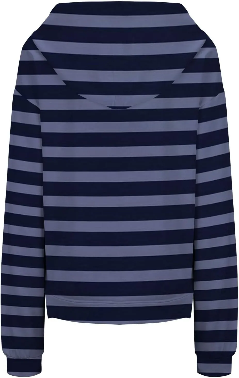 Striped Drawstring Hoodies for Women Oversized Pullover Blouse Casual Long Sleeve Workout Preepy Hooded Sweatshirts