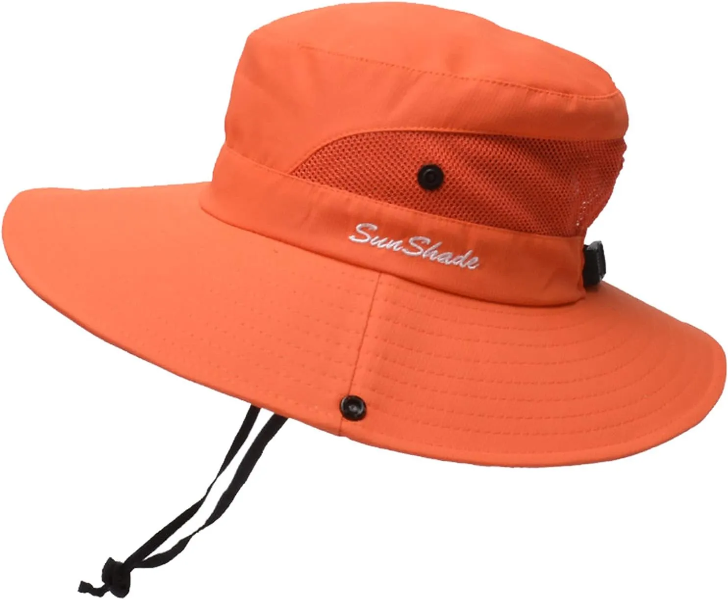 Sun Hats for Men Women Wide Brim Summer Beach Fishing Hat Outdoor UV Protection Bucket Cap Mesh Foldable Ponytail Hat