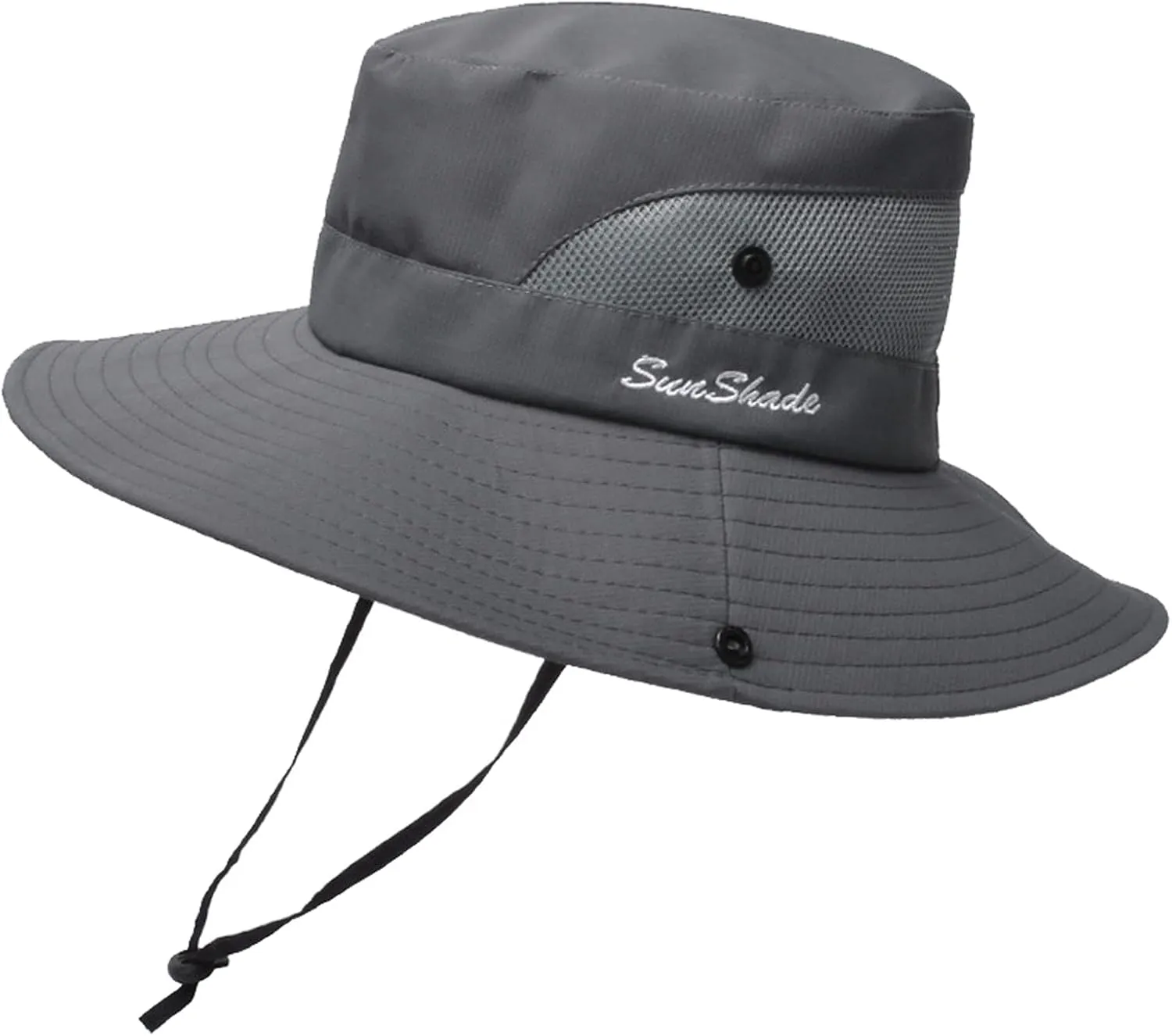 Sun Hats for Men Women Wide Brim Summer Beach Fishing Hat Outdoor UV Protection Bucket Cap Mesh Foldable Ponytail Hat
