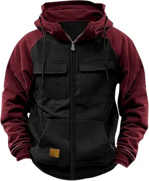 Tactical Hoodies for Men Rotro Lace Up Hooded Pullover Gym Athletic Loose Hooded Sweatshirts Jackets Cargo Hoodie Men
