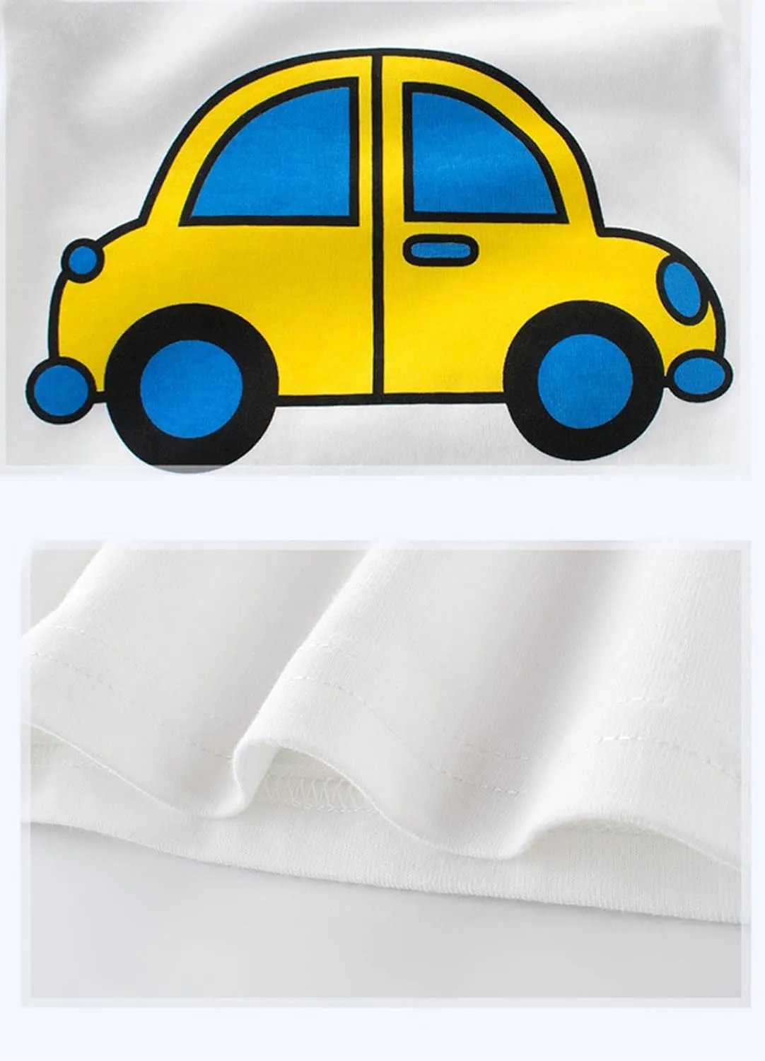Toddler Boys 3-Pack Long Sleeve Excavator T-Shirt 100% Cotton Basic Tops Car Shirt