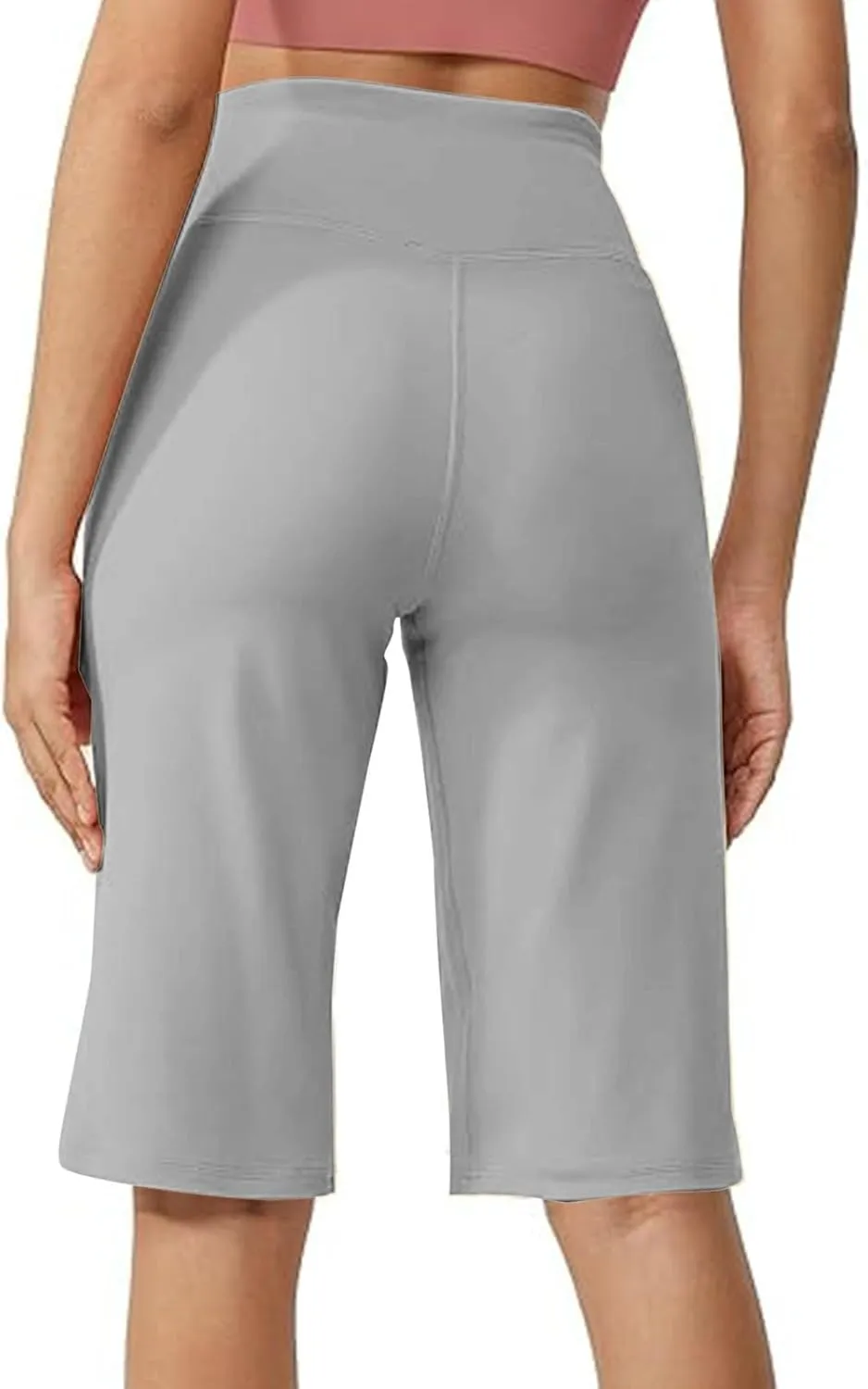 Tummy Control Yoga Capris Women Casual Stretch High Waisted Yoga Leggings Comfy Wide Leg Pants Yoga Capri for Women
