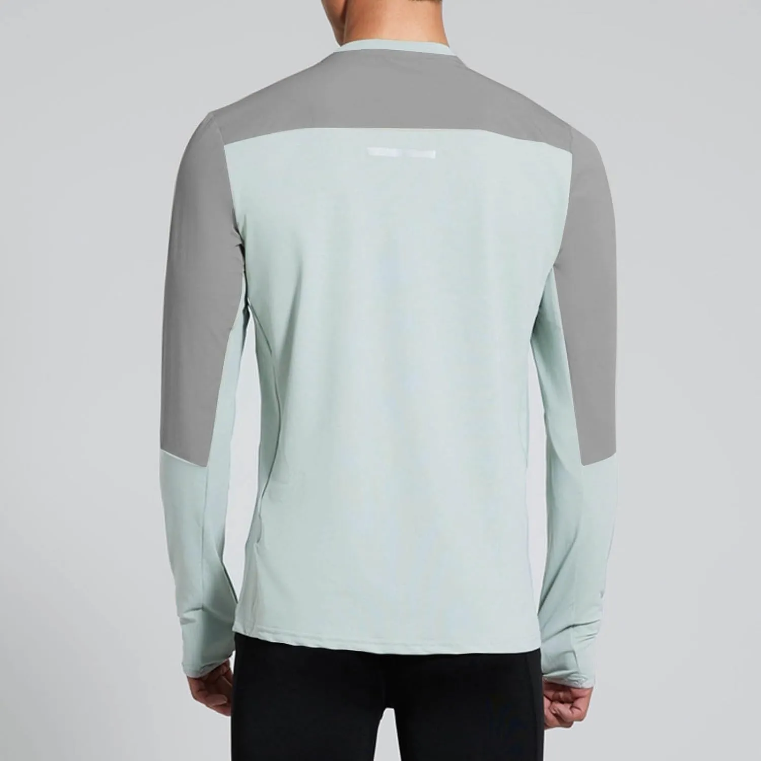 UPF 50  Mens Swim Shirts, Long Sleeve Sun Protection Fishing Rash Guard, Quick Dry UV Hiking T Shirt with Thumbhole