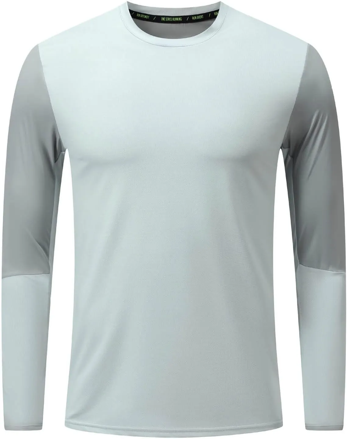 UPF 50  Mens Swim Shirts, Long Sleeve Sun Protection Fishing Rash Guard, Quick Dry UV Hiking T Shirt with Thumbhole