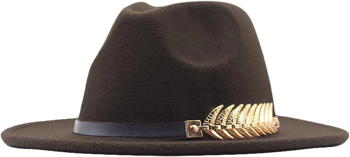 Wide Brim Fedora Hats for Men Women Panama Rancher Hat Classic British Style Ladies Fedora Jazz Hat