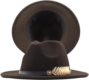 Wide Brim Fedora Hats for Men Women Panama Rancher Hat Classic British Style Ladies Fedora Jazz Hat