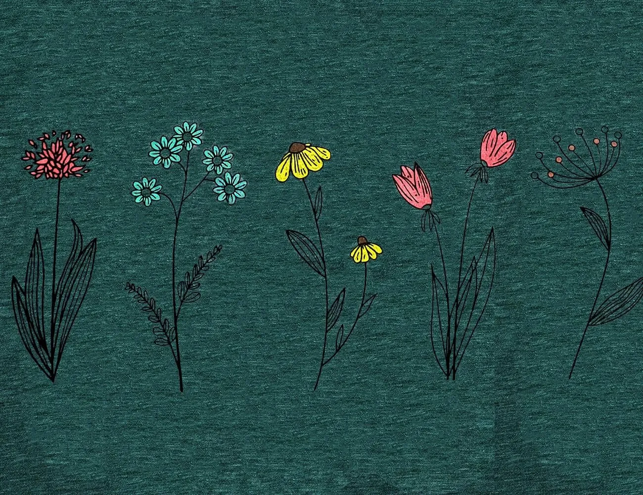 Wildflower Shirts for Women Causal Summer Flower Graphic Tees Cute Garden Plant Lover Tshirts Tops