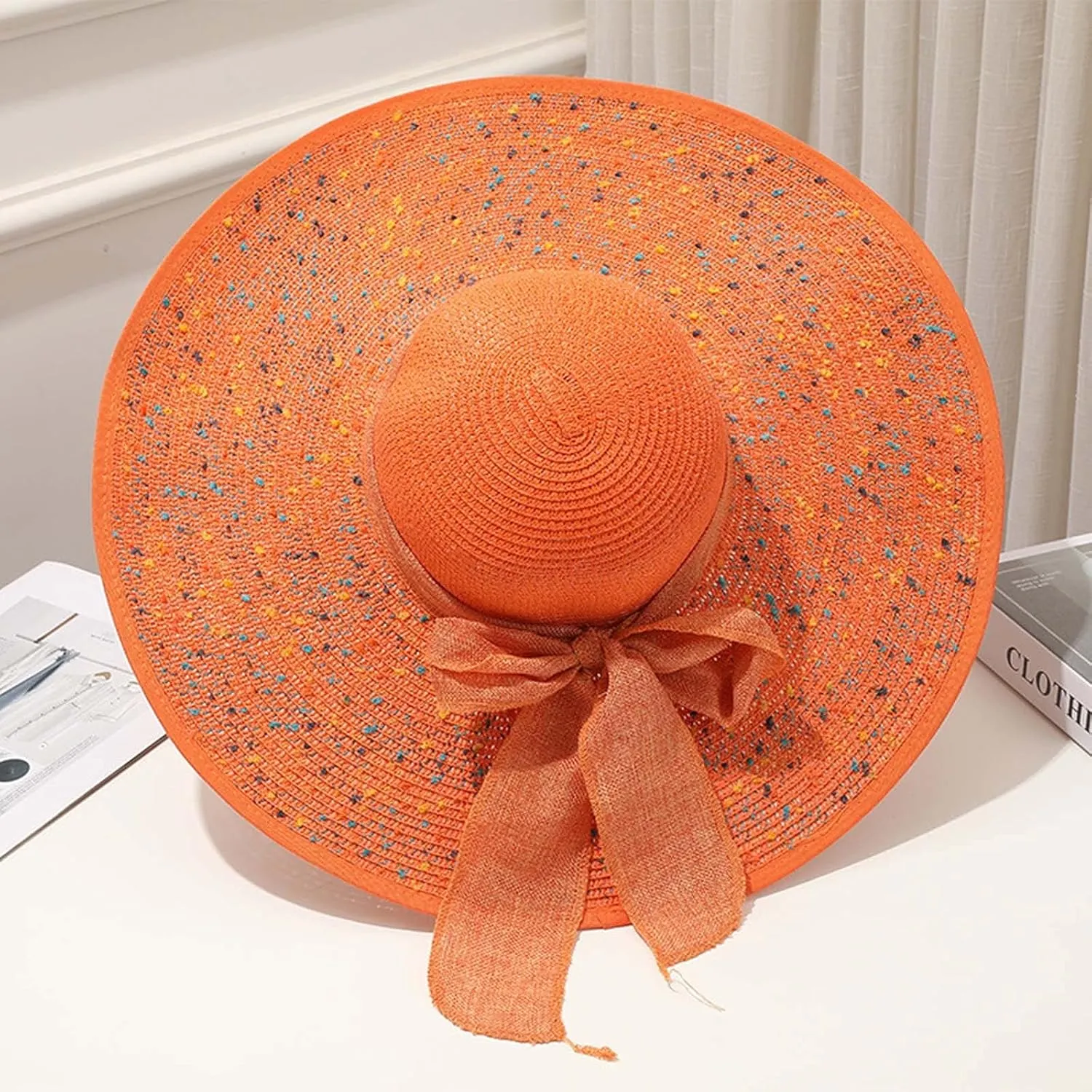 Women Hat Church Dress Fascinator Bridal Tea Party Wedding Hats for Flower Wide Brim Sun Hat