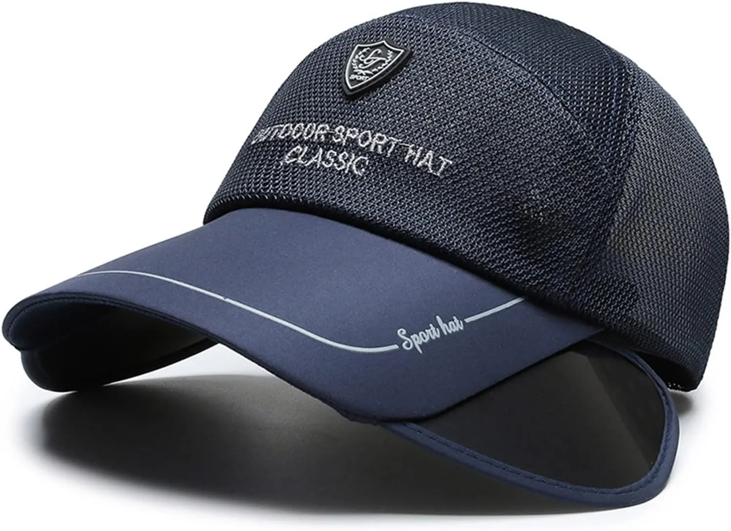 Women Men Retractable Brim Sun Hats Mesh Breathable Baseball Caps Sunscreen Sunshade Visors Cap