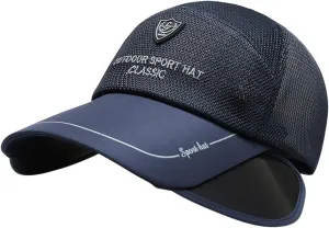 Women Men Retractable Brim Sun Hats Mesh Breathable Baseball Caps Sunscreen Sunshade Visors Cap