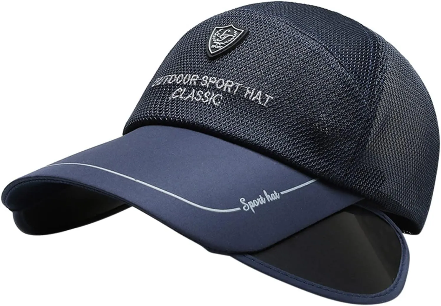Women Men Retractable Brim Sun Hats Mesh Breathable Baseball Caps Sunscreen Sunshade Visors Cap