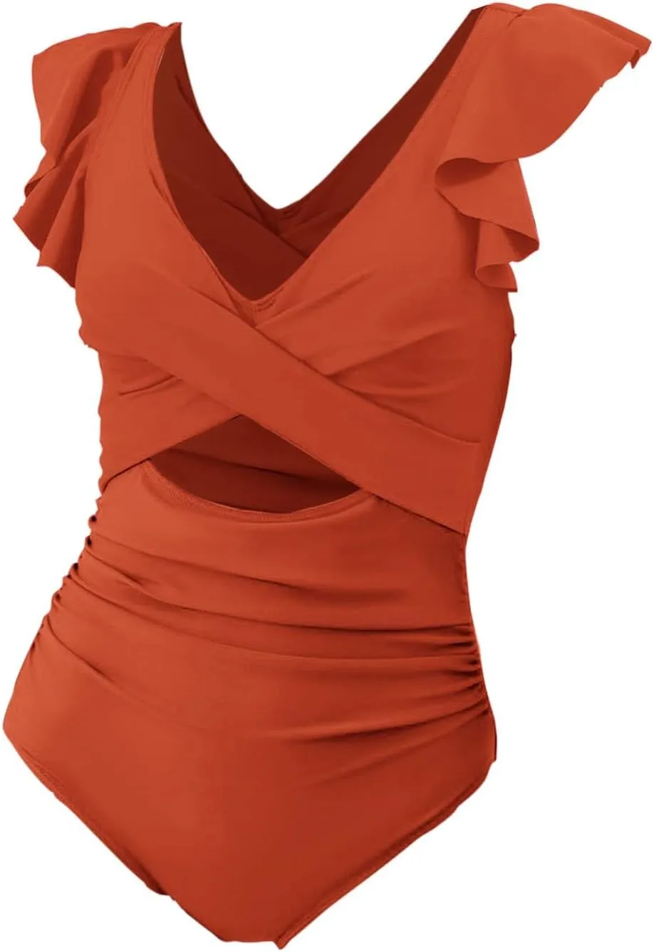 Women Sexy Mesh Tummy Control Swimsuit Knit Square Neck Tied Strappy Swimsuit with Swimsuit Halter Retro Bathing