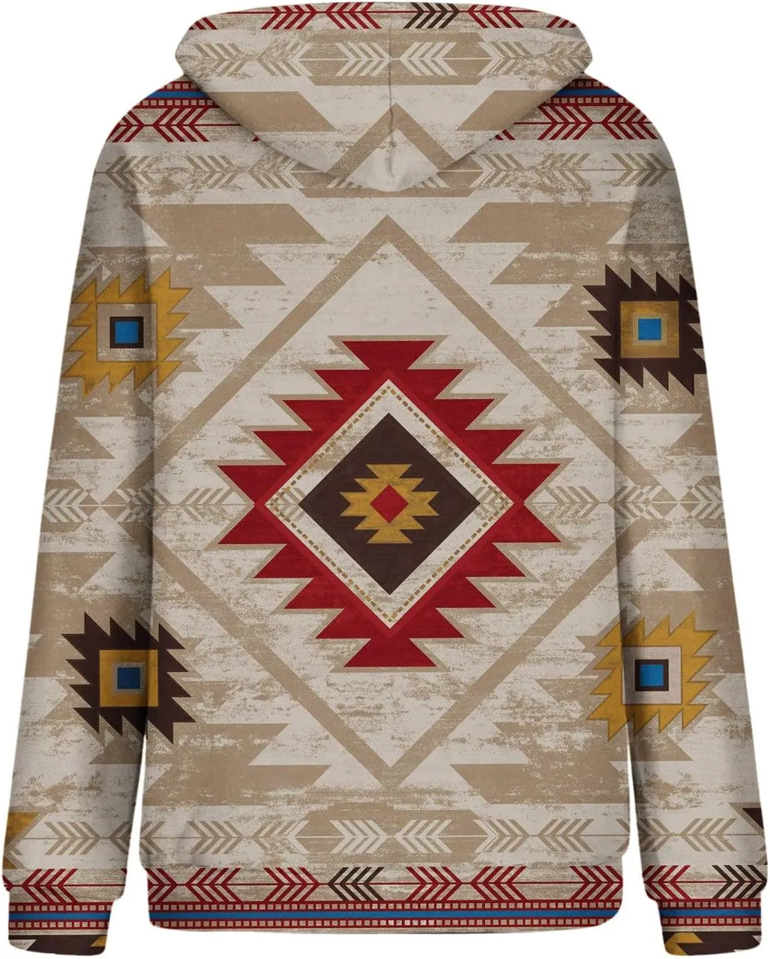 Women Western Aztec Hoodies Long Sleeve Pullover Sweatshirts Graphic Vintage Shirts Tops Cowgirl Wear Clothes 2023