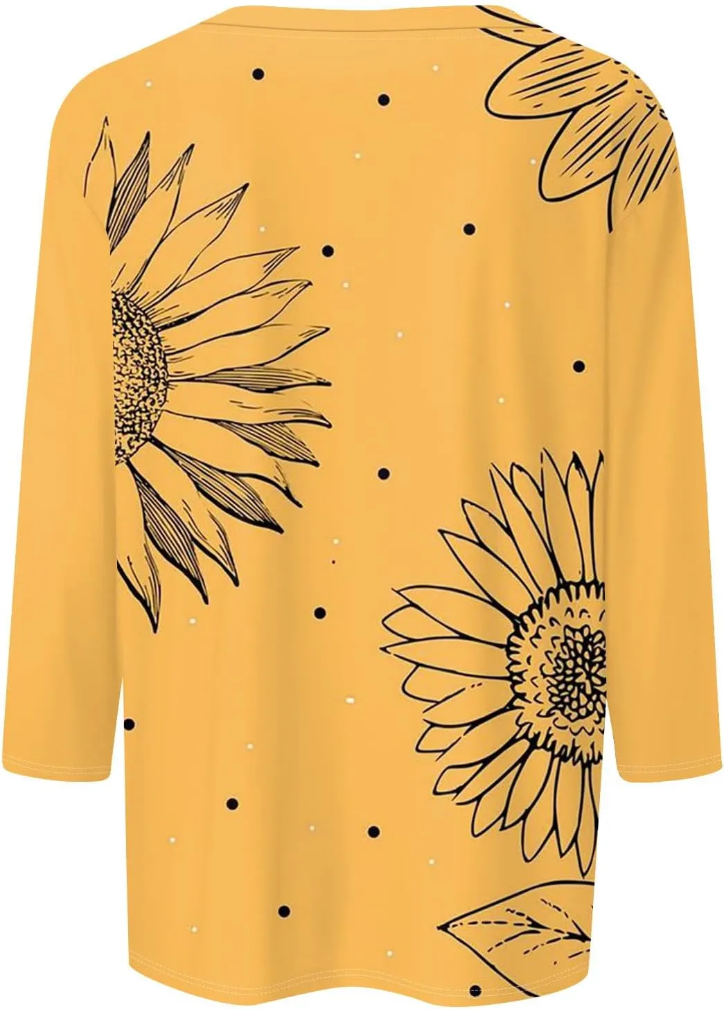 Womens 3/4 Sleeve Tops 2025 Summer Floral Print Round Neck Shirts Loose Fit Three Quarter Sleeve Tshirts