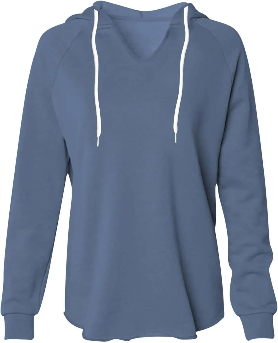 Women's Casual Hoodies V Neck Drawstring Hooded Sweatshirts Fashion Solid Color Lightweight Fall Pullover Shirt Tops