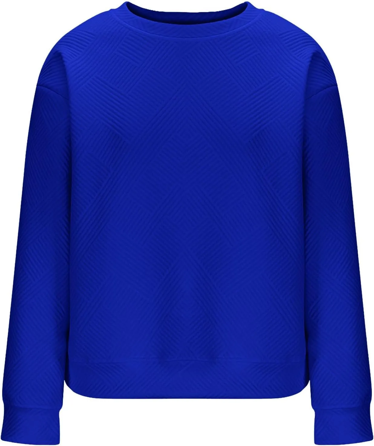 Women's Casual Shirts Textured Crewneck Long Sleeve Oversized Pullover Sweatshirts Fall Loose Fit Workout Tunic Tops
