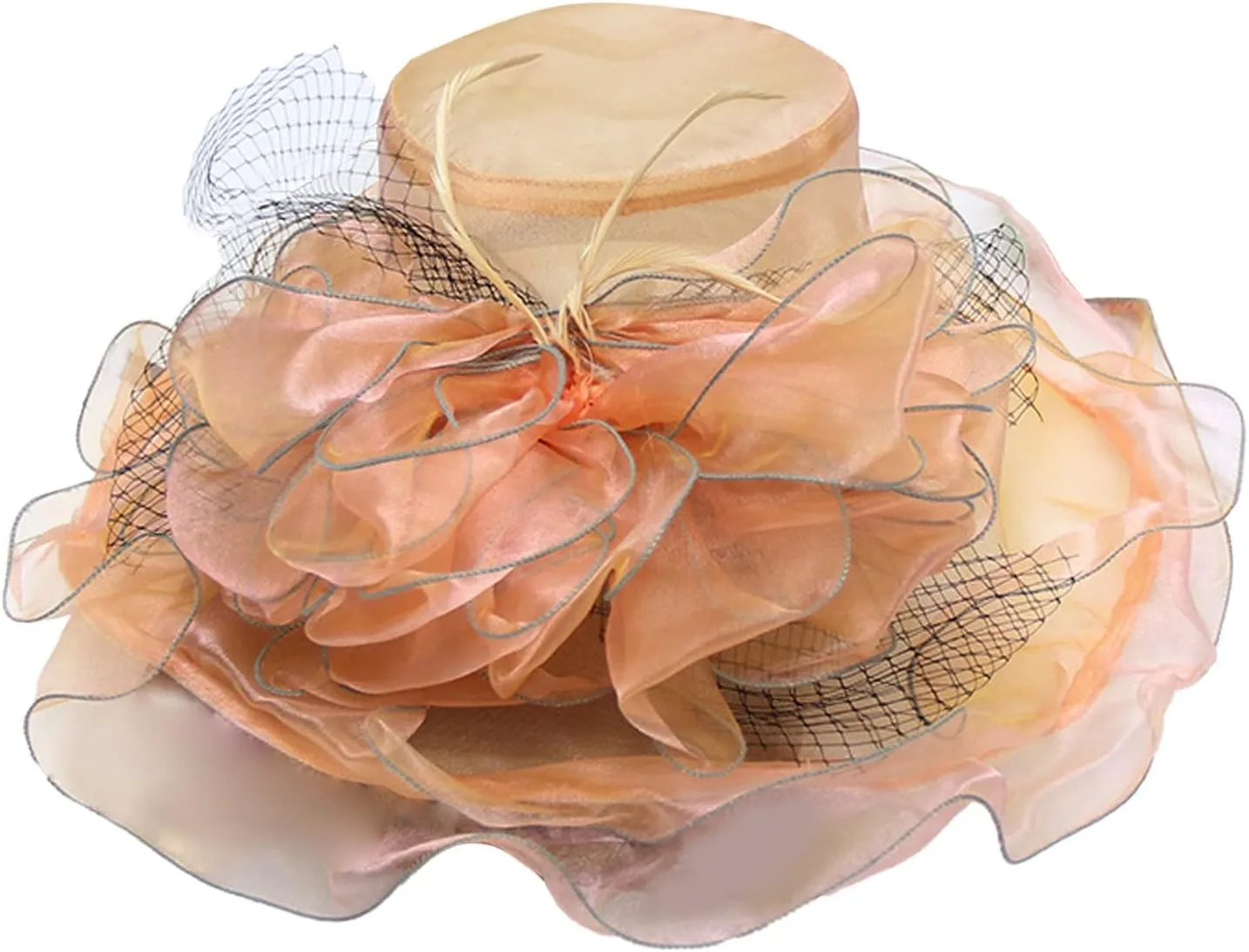 Women's Church Dress Hat Wide Brim Leaf Flower Bridal Shower Hat Summer Hats for Women