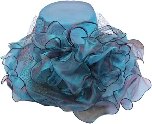 Women's Church Dress Hat Wide Brim Leaf Flower Bridal Shower Hat Summer Hats for Women