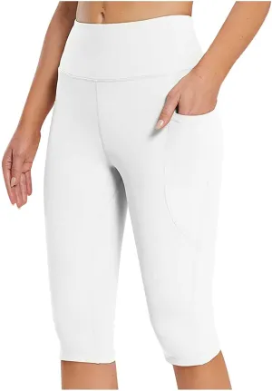 Women's Compression Legging Women Waist Pants High Control Training Running Yoga Abdomen Cropped Pants Pockets Yoga