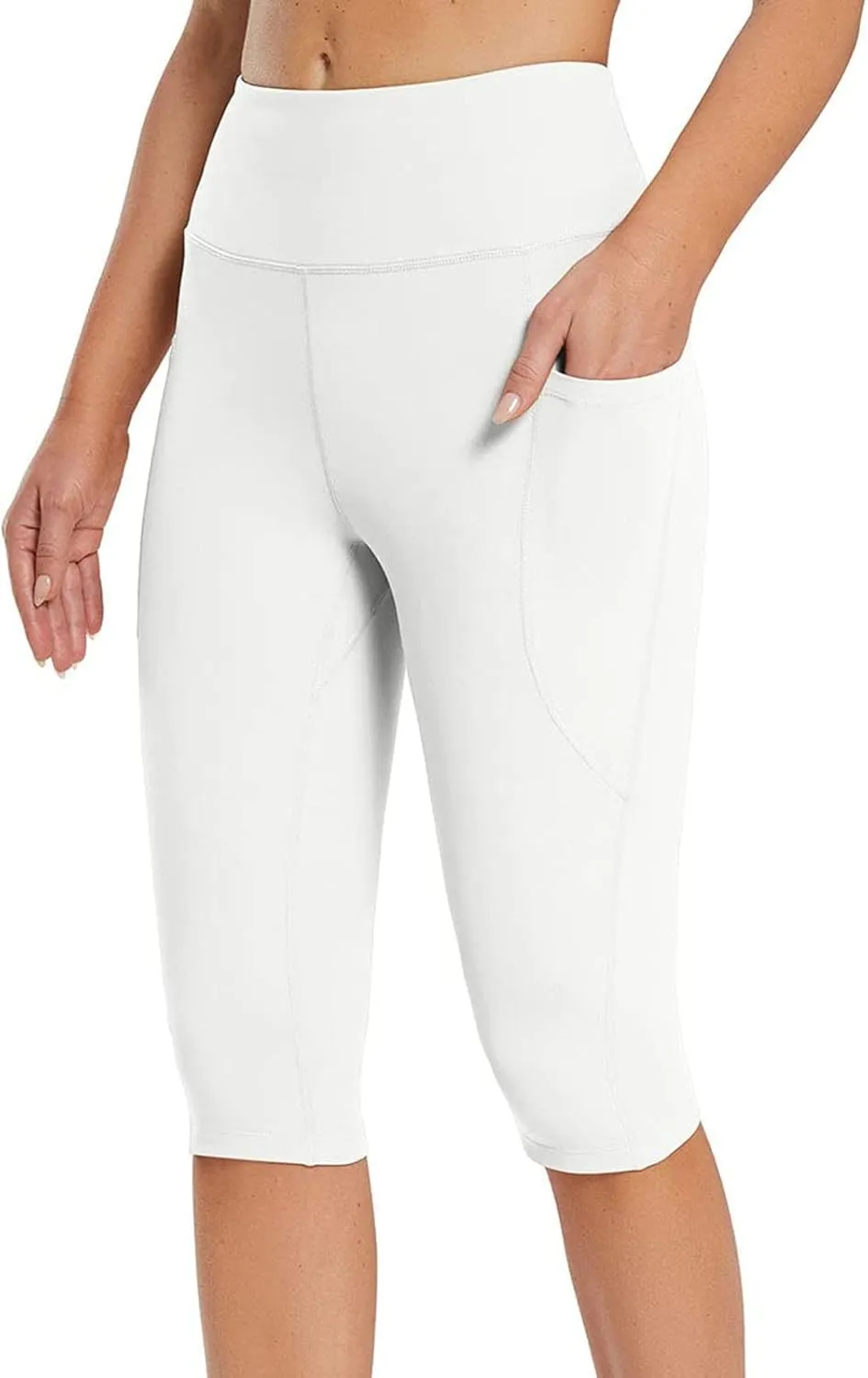 Women's Compression Legging Women Waist Pants High Control Training Running Yoga Abdomen Cropped Pants Pockets Yoga