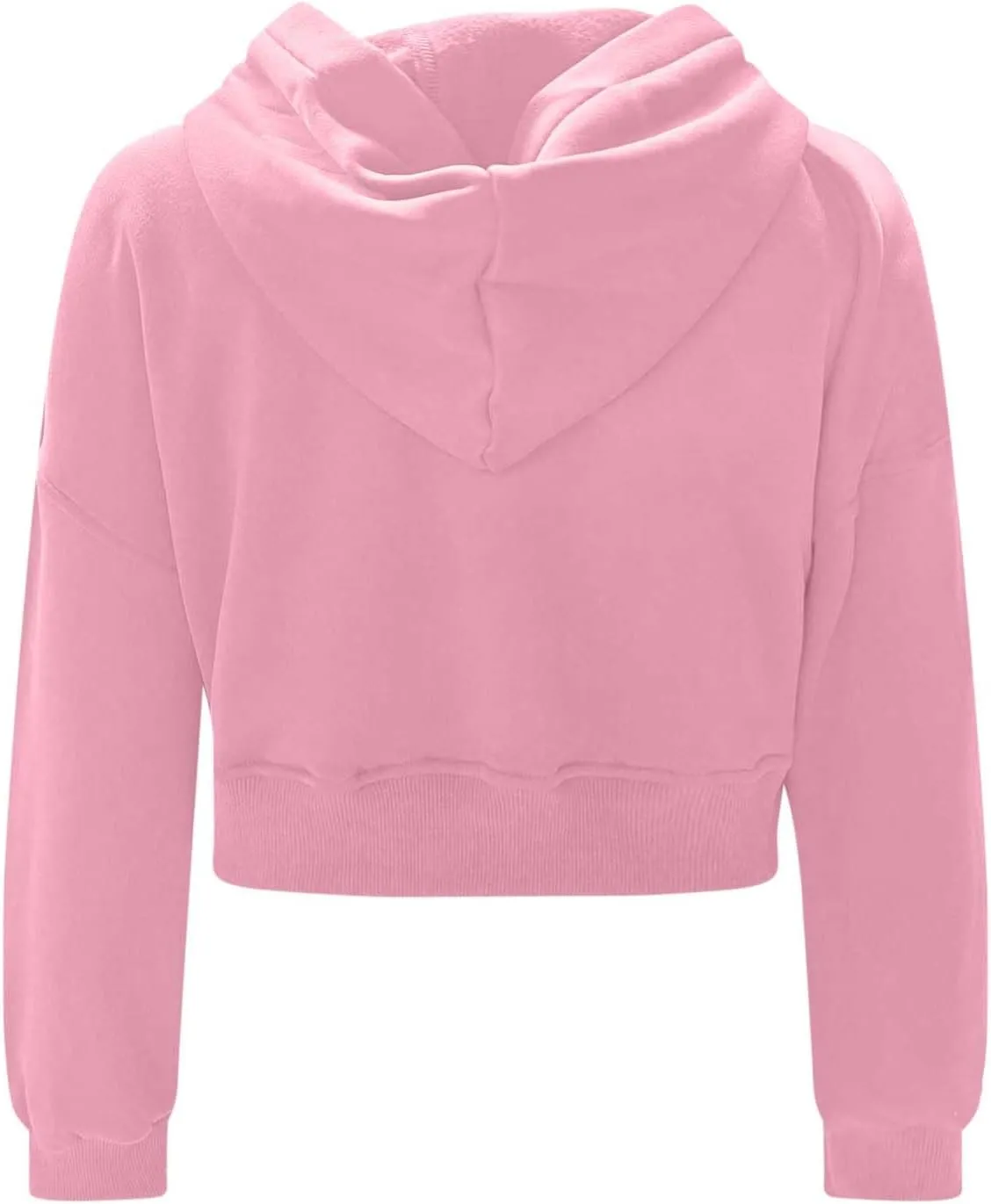 Womens Cropped Hoodie Full Zipper Hooded Sweatshirts Fleece Long Sleeve Pullover Tops Trendy Fall Clothes 2024