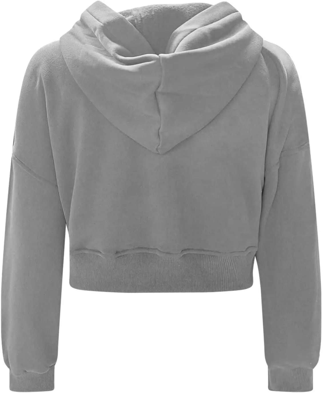 Womens Cropped Hoodie Full Zipper Hooded Sweatshirts Fleece Long Sleeve Pullover Tops Trendy Fall Clothes 2024