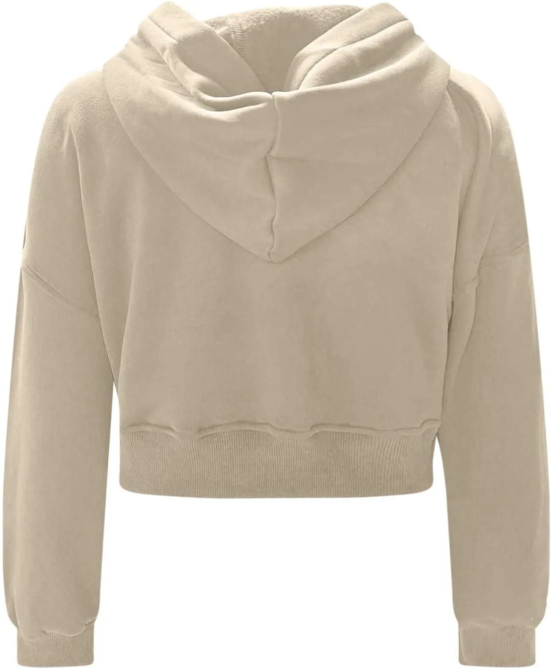Womens Cropped Hoodie Full Zipper Hooded Sweatshirts Fleece Long Sleeve Pullover Tops Trendy Fall Clothes 2024