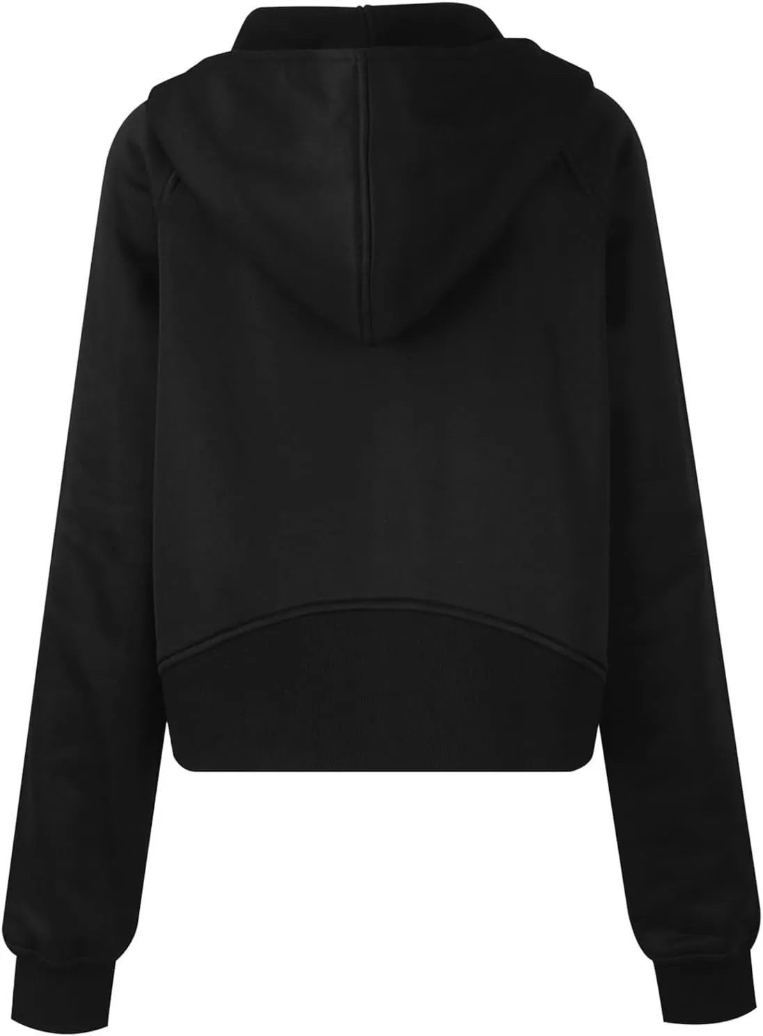 Women's Full Zip Up Fleece Cropped Hoodies Casual Zipper Sweater Long Sleeve Hooded Sweatshirts Pockets Jacket