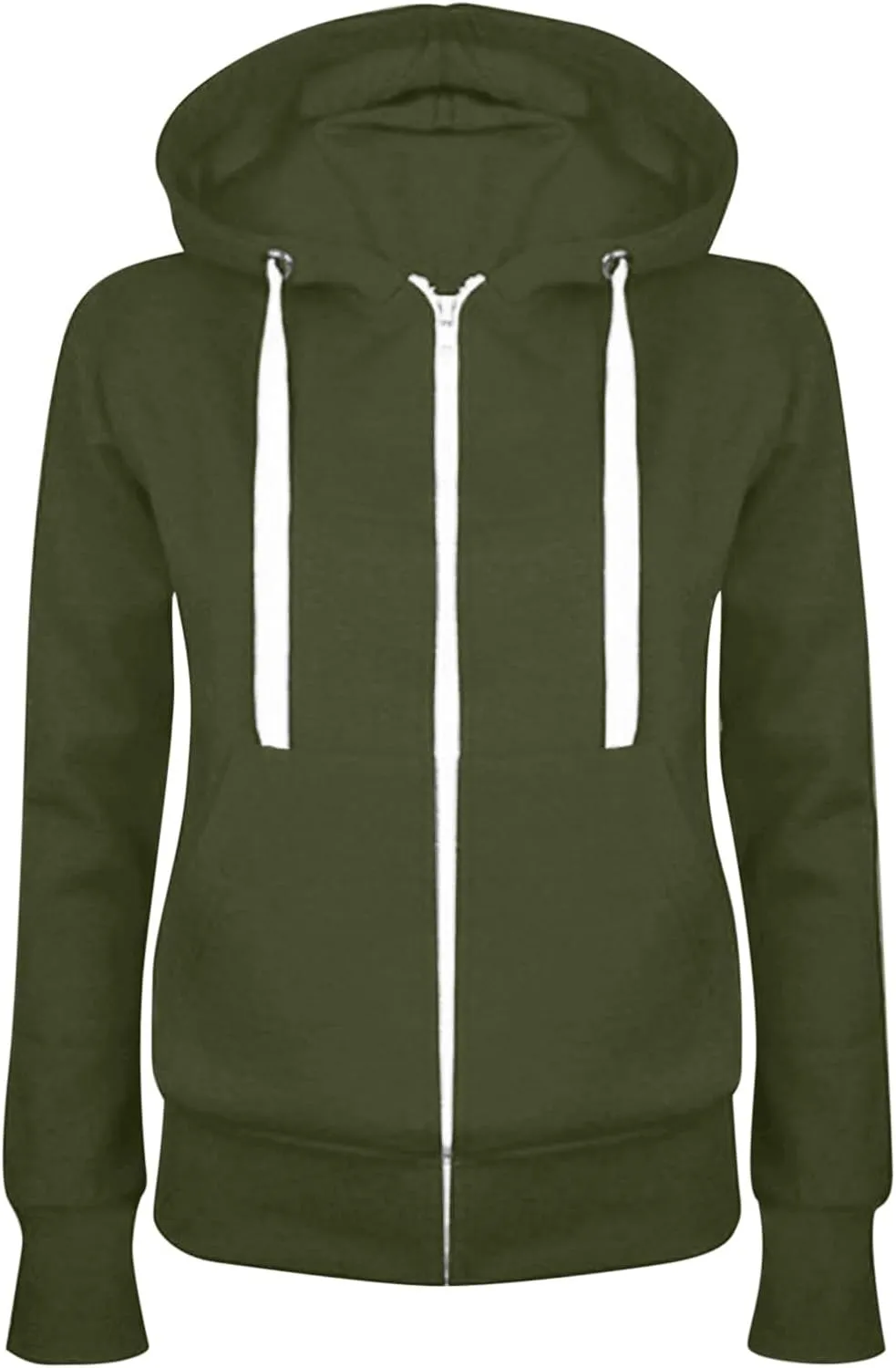 Women's Full Zip Up Plush Hoodies 2024 Fall Casual Long Sleeve Hooded Sweatshirts Fashion Sports Loose Fit Jackets
