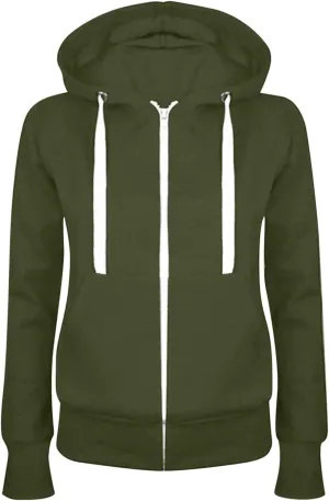 Women's Full Zip Up Plush Hoodies 2024 Fall Casual Long Sleeve Hooded Sweatshirts Fashion Sports Loose Fit Jackets