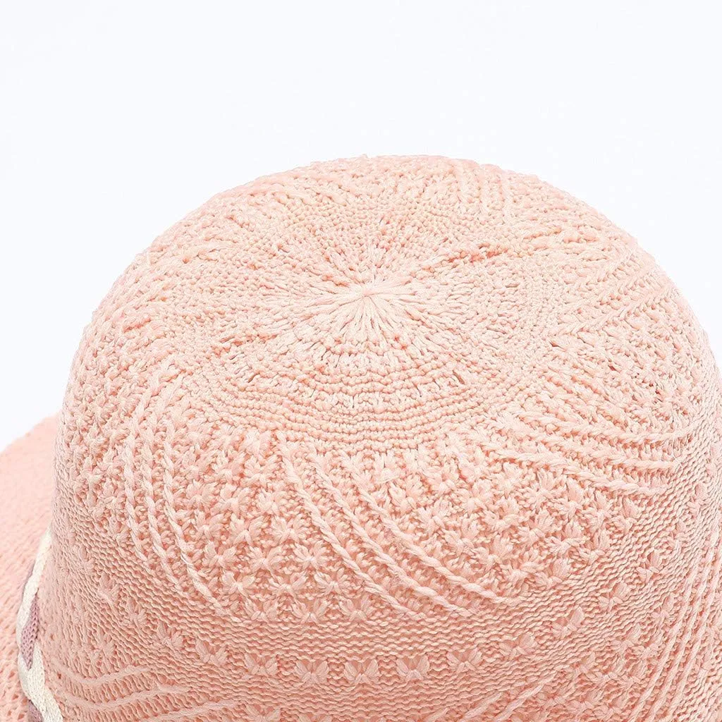 Women's Girl Summer Straw Hat Flower Wide Brim Floppy Beach Sun Visor Hat Cute Fedora Hat Tea Party Bucket Hat Travel