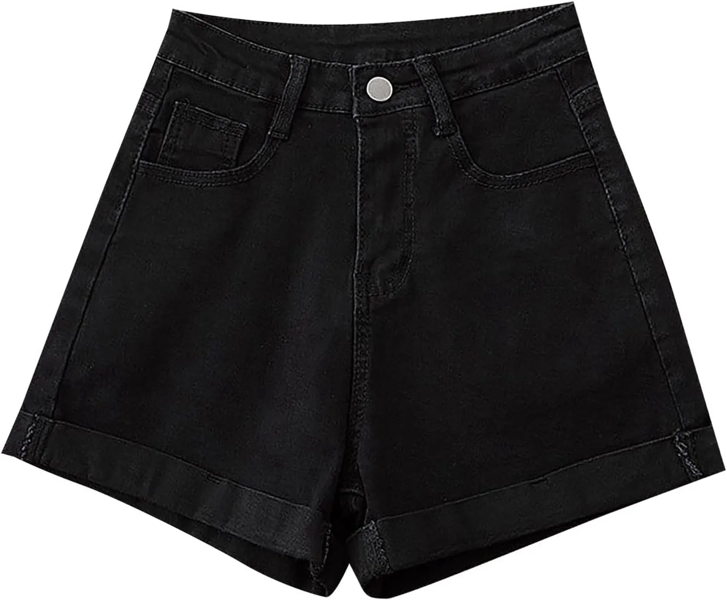 Women's High Waisted Stretchy Denim Shorts Casual Summer Wide Leg Jean Shorts Trendy A Line Design Loose Fit Jorts