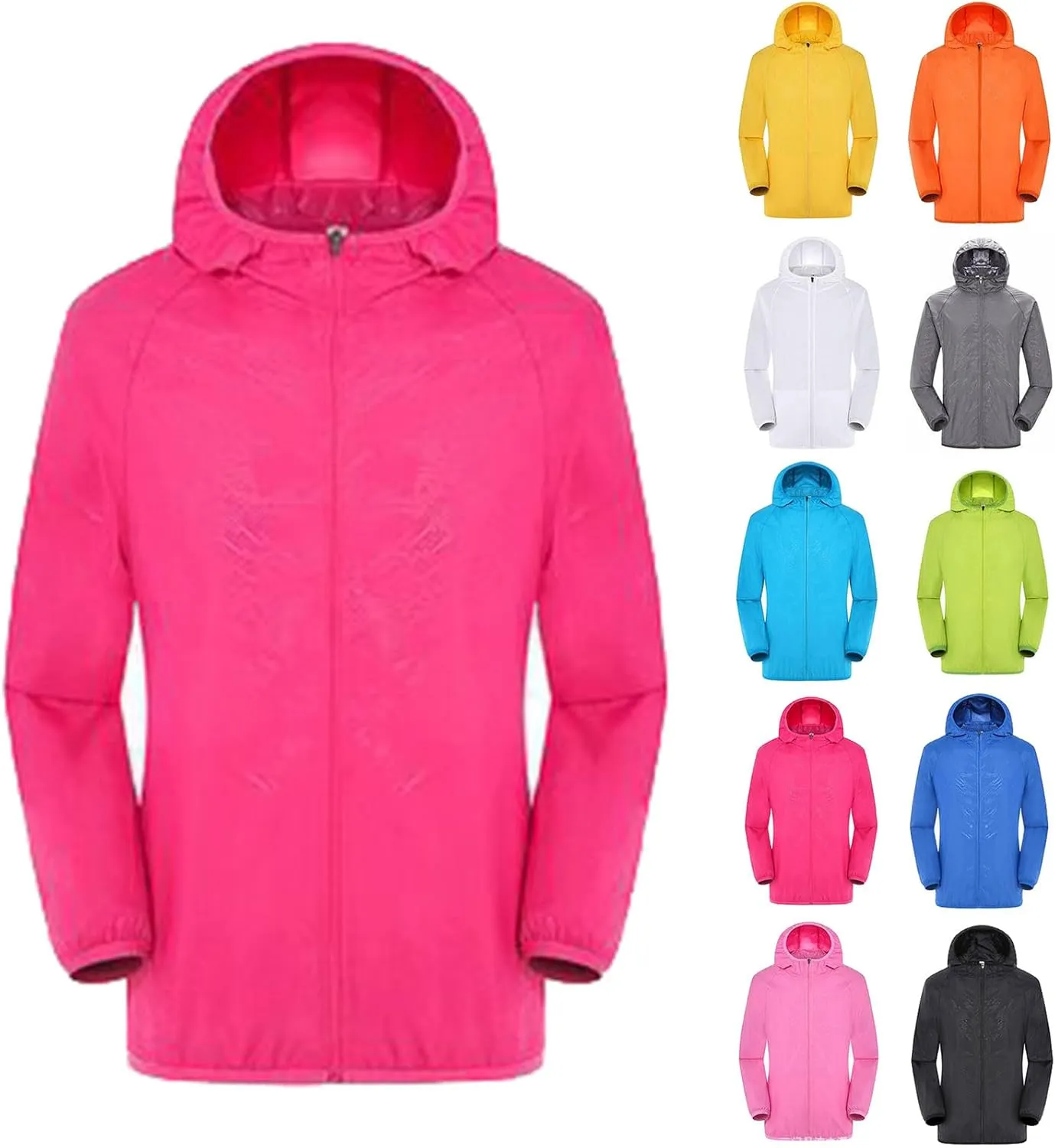 Women's Lightweight Rain Jackets Packable Raincoats with Hood Waterproof Windproof Jacket Outdoor Active Windbreaker