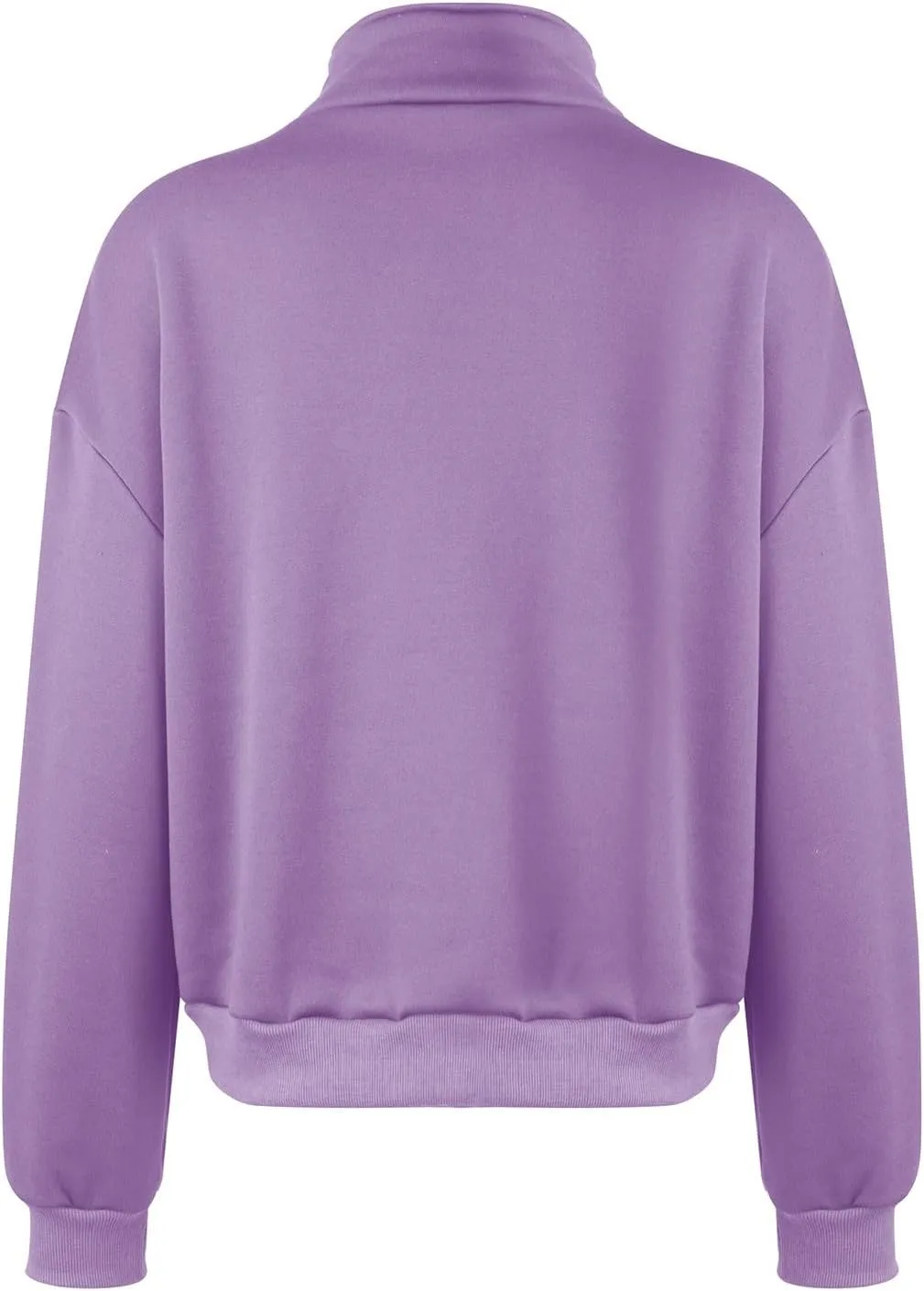 Womens Long Sleeve Half Zip Pullover Hoodies Solid Color Fall Winter Trendy Outfits With Pockets Loose Sweatshirts