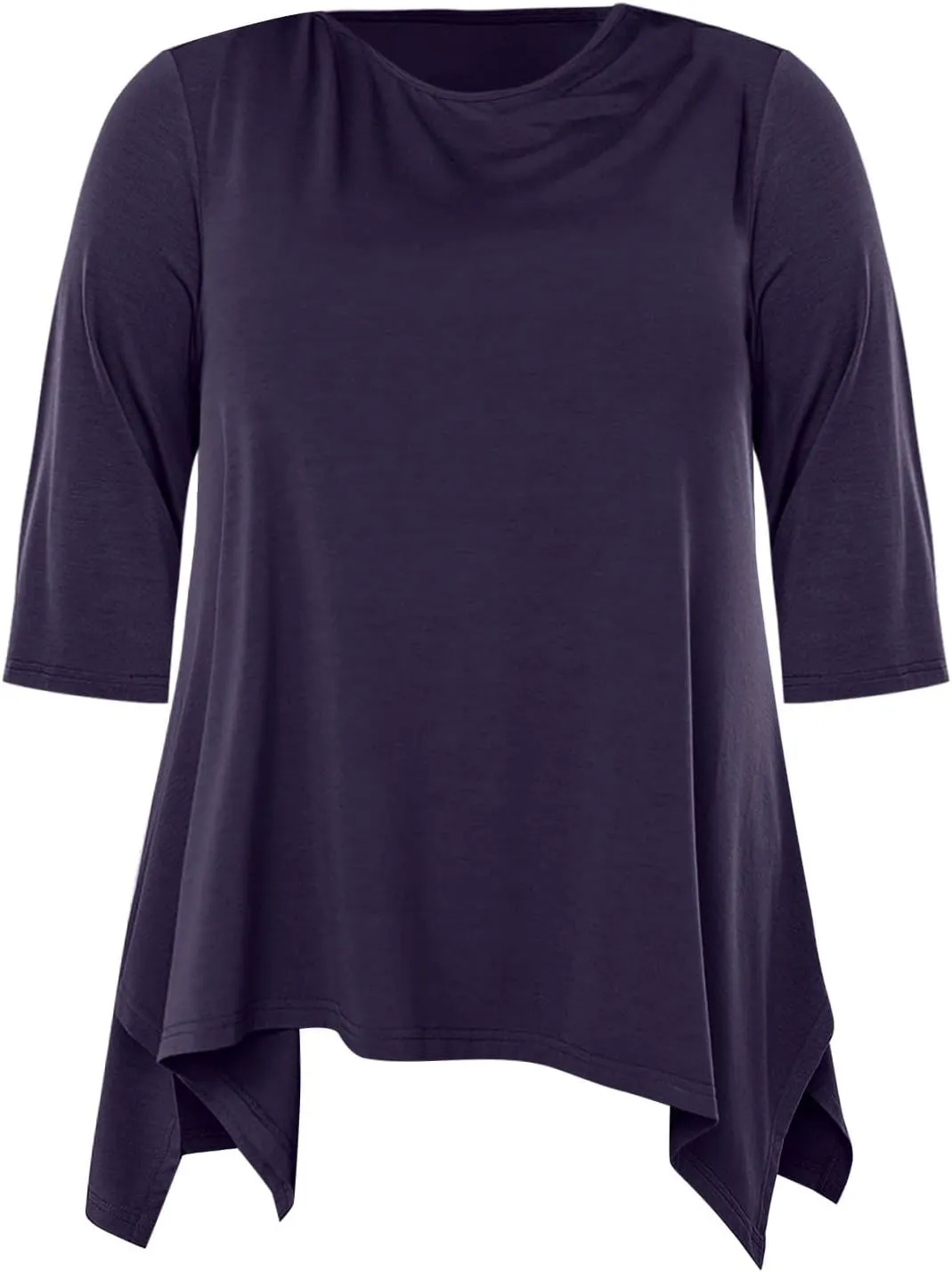 Women's Loose Fit Cotton T-Shirts Summer Crewneck 3/4 Sleeve Oversized Tops Casual Comfy Outdoor Traveling Pullover