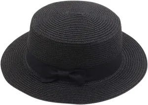 Womens Mens Straw Panama Hat Wide Brim Fedora Summer Beach Sun Hat UPF Foldable Packable Straw Boater Hat for Travel