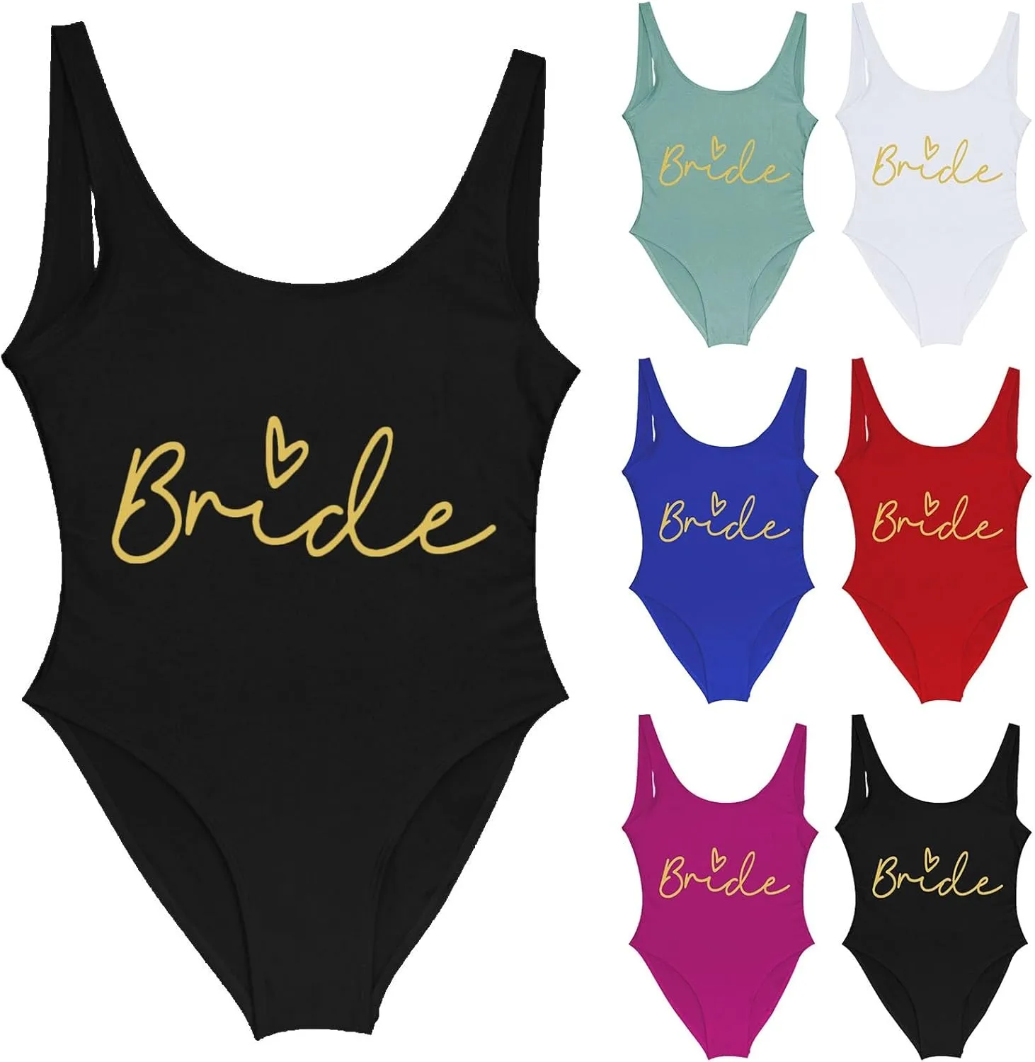 Women's One Piece Swimsuit Sexy Letter Print Tummy Control Cheeky Backless Bathing Suits Slimming High Cut Swimwear