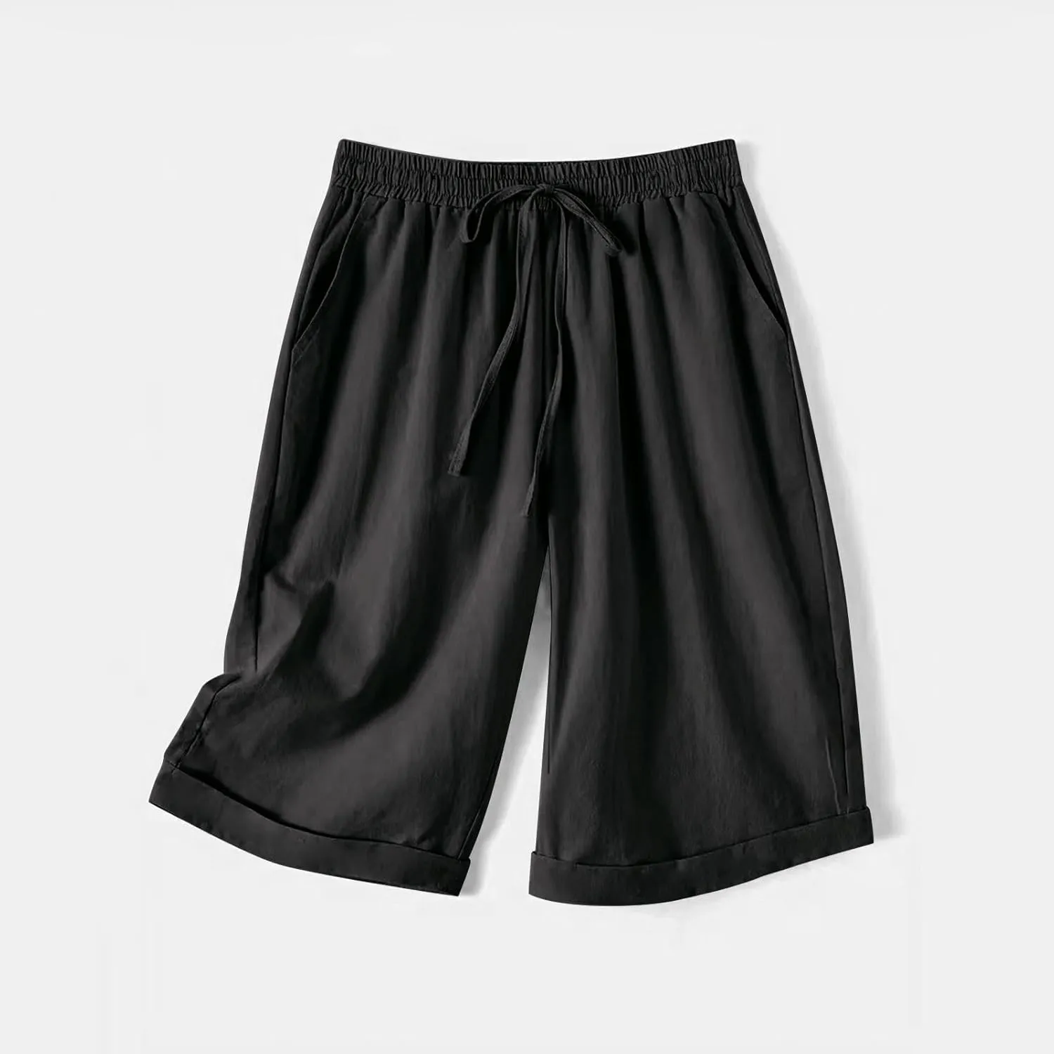 Women's Straight Leg Knee Length Shorts Capris Lightweight Quick Dry Sports Wide Legs Shorts for Summer Vacation