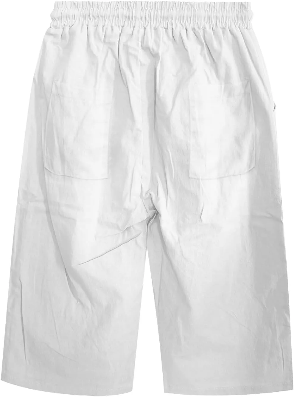 Womens Summer Bermuda Linen Shorts Knee Length Lightweight Loose Summer Casual Shorts with Pockets