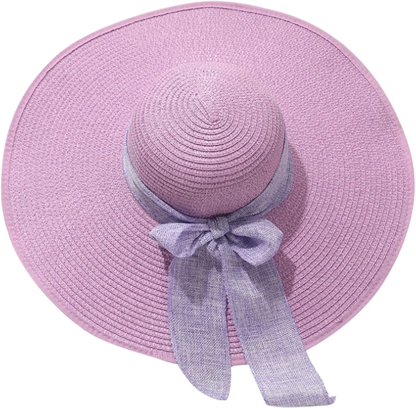 Womens Sun Straw Hat Fashionable Summer Wide Brim Cap UPF 50 Hat Foldable Roll up Floppy Beach Hats for Women