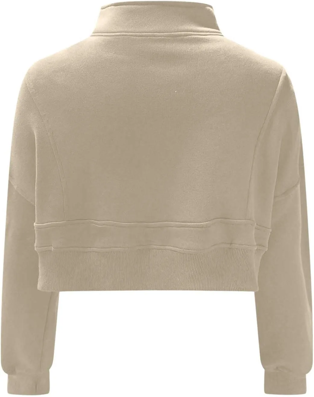 Womens Sweatshirt Half Zip Cropped Pullover Sweatshirts Stand Collar Pullover Tops With Thumb Hole Fleece Soft Outfits