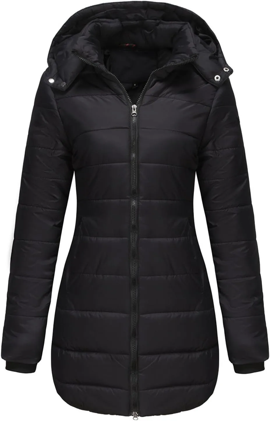 Women's Winter Down Thicken Jacket Long Puffer Parka Coat with Hood Warm Quilted Lightweight Jackets Ski Snow Coats