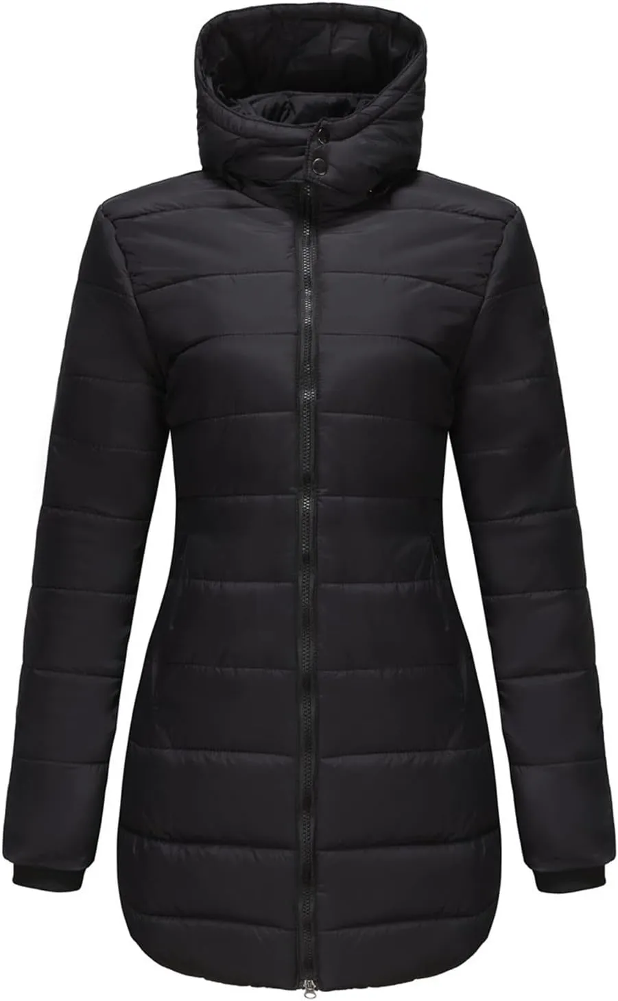 Women's Winter Down Thicken Jacket Long Puffer Parka Coat with Hood Warm Quilted Lightweight Jackets Ski Snow Coats