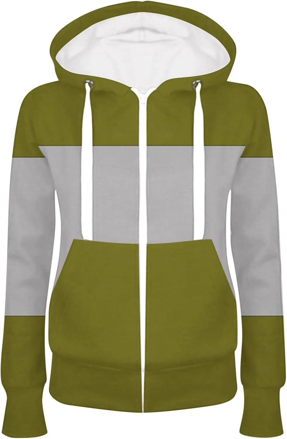 Women's Zip Up Hoodie Casual Long Sleeve Plain Jacket 2025 Spring Trendy Drawstring Hooded Sweatshirts with Pockets