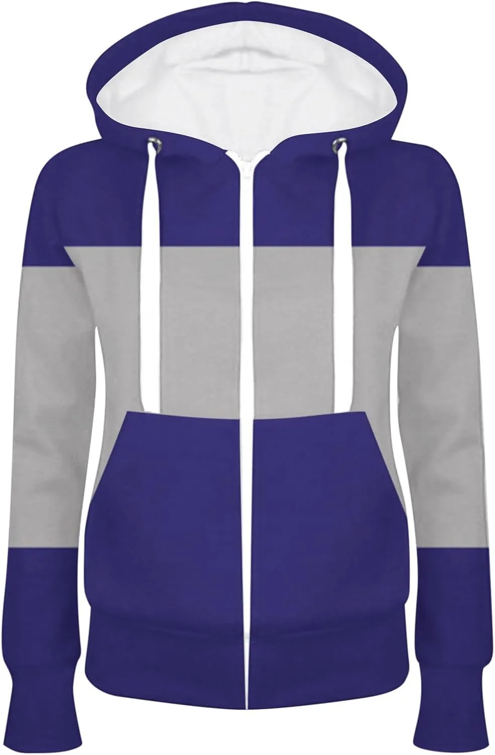 Women's Zip Up Hoodie Casual Long Sleeve Plain Jacket 2025 Spring Trendy Drawstring Hooded Sweatshirts with Pockets