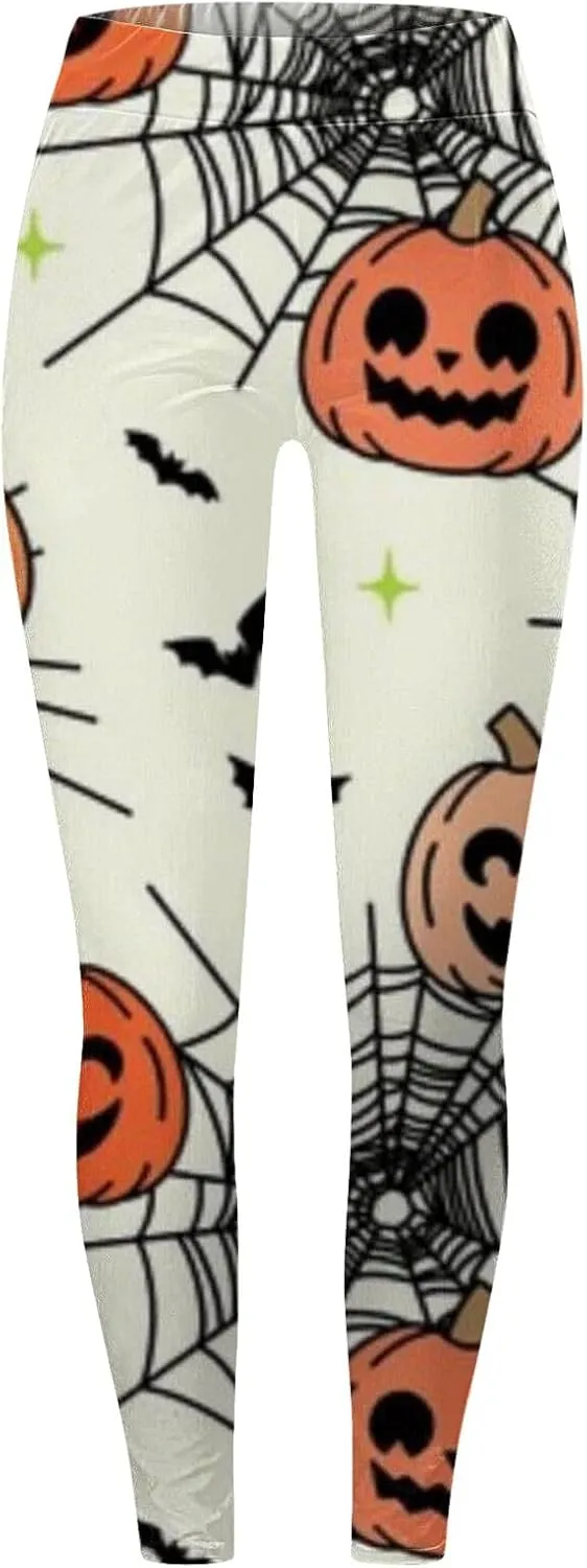 Workout Womens Leggings Halloween Graphic Leggings High Waisted Yoga Pants Compression Tummy Control Tights