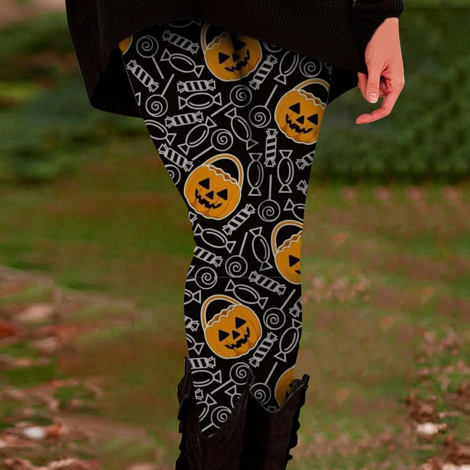 Workout Womens Leggings Halloween Graphic Leggings High Waisted Yoga Pants Compression Tummy Control Tights